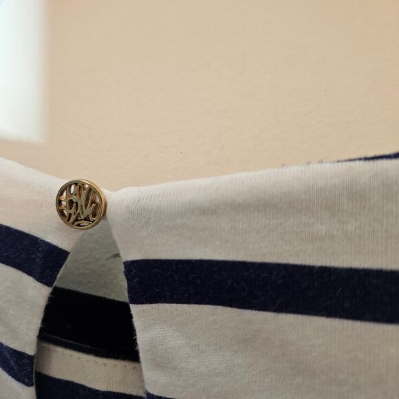 Lilly Pulitzer Waverly Top in Navy Serene Stripe blouse size Medium - Picture 6 of 8